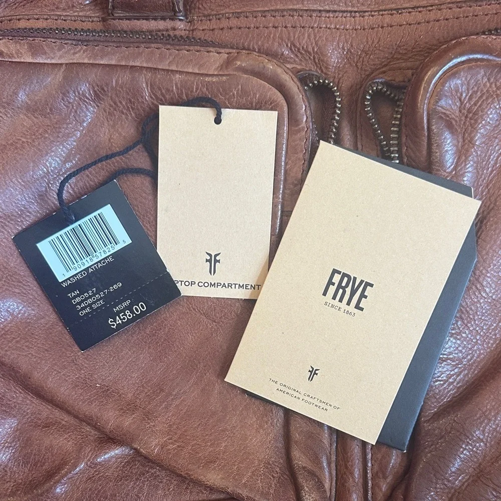 Frye Leather Men's Washed Attache Bag